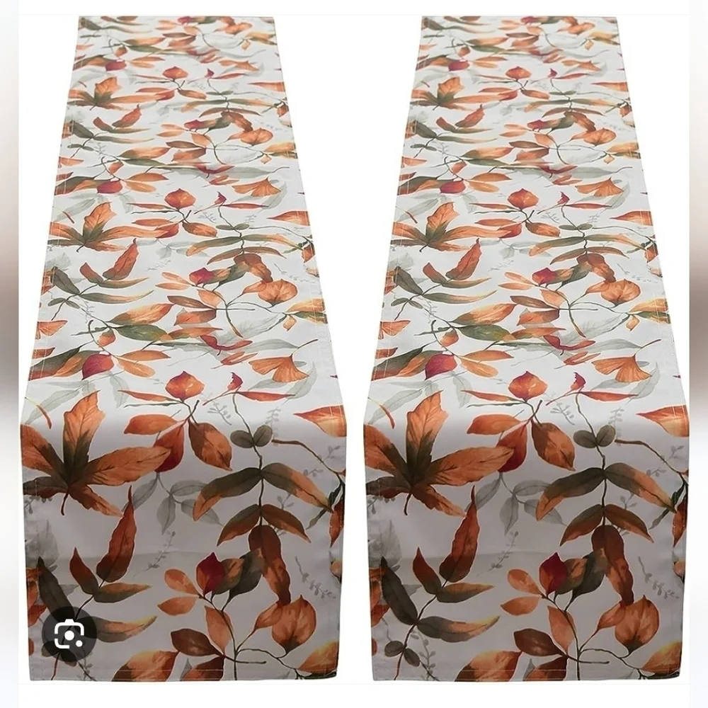 Billiving Dining Table Runner 13 × 72 With Fall Leaves and Ginko 2 Piece Set